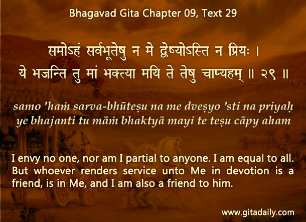 Bhagavad Gita Chapter 09 Text 29